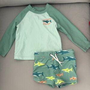 Carter's Green Shark Rashguard Set